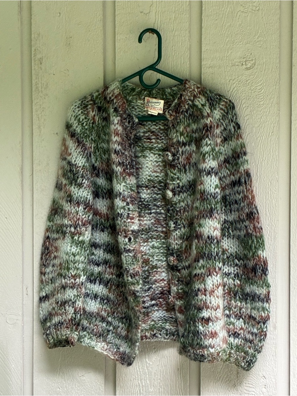 Vintage 80s Rosanna Italy Handmade Mohair Wool Cardigan M - Picture 16 of 16